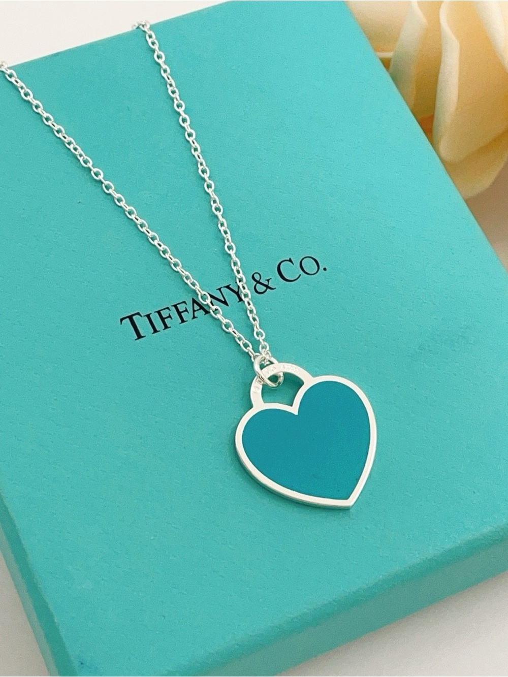 Tiffany & Co. Heart Pendant Necklace in Blue